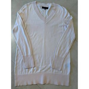 Rag & Bone Womens Pink V-Neck 100% Cotton Pointelle Back Sweater XS